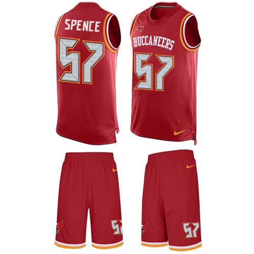 Nike Buccaneers #57 Noah Spence Red Team Color Men's Stitched NFL Limited Tank Top Suit Jersey - Click Image to Close